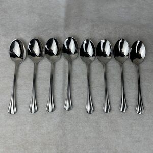 8 Pfaltzgraff MARGATE Oval Soup Spoons 6 5/8" Stainless Flatware